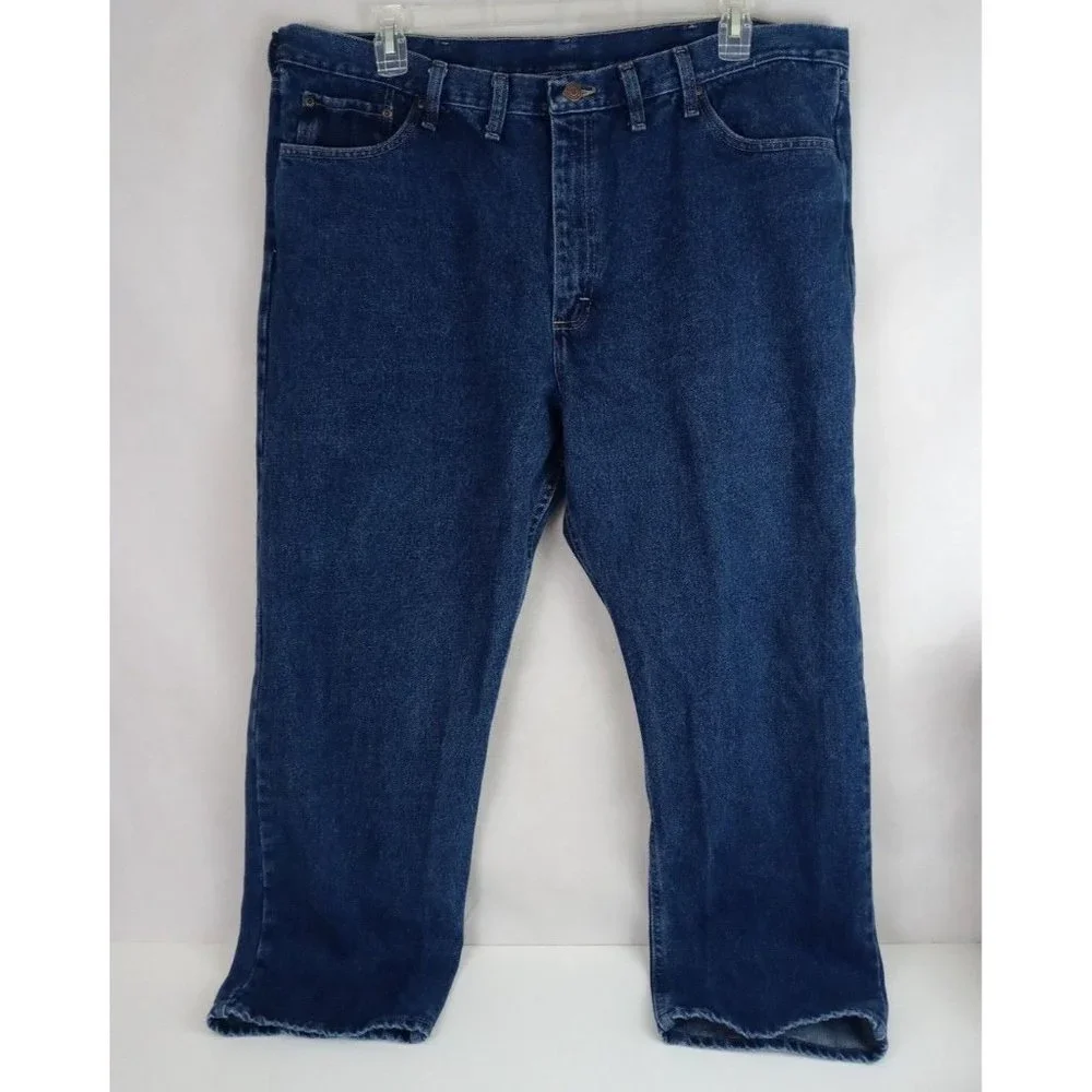 Wrangler Men's Dark Wash Bootcut Jeans Size 44x30 - Picture 2 of 8